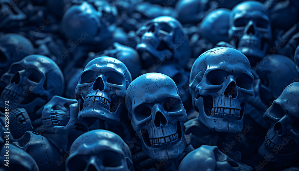 a dark blue skull background a dark blue skull background