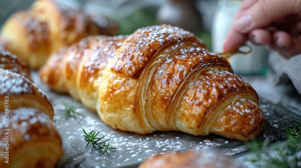 golden brown croissant with the soft, buttery texture