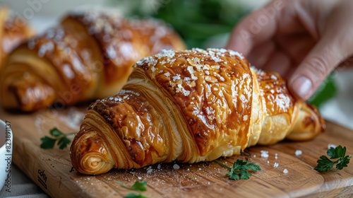 golden brown croissant with the soft, buttery texture