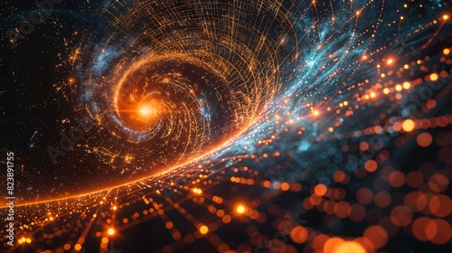 technology network, abstract tech wave, swirling vortex, tech vortex