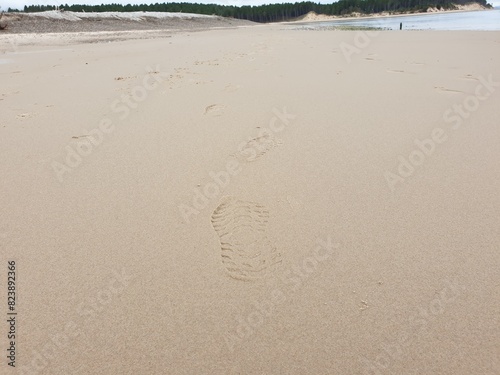 footprints on the beach