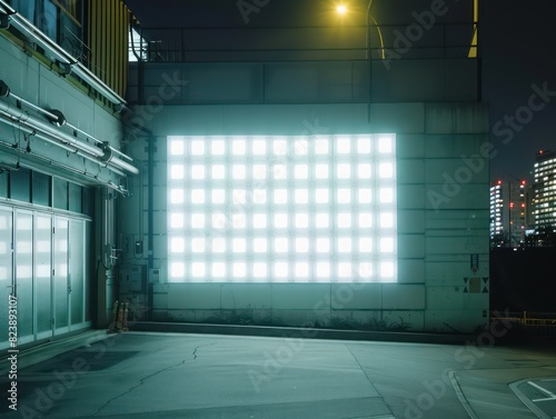 Large bright white LED wall flashing white. sony a7iii 35mm --no person,kid,girl,boy,man,woman,camera --ar 4:3 Job ID: f0468a63-6f70-403e-ae7c-5fca1f3f11f6 photo