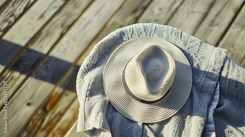 Solitude in Nature: A Person Donning a Hat on a Rustic Deck