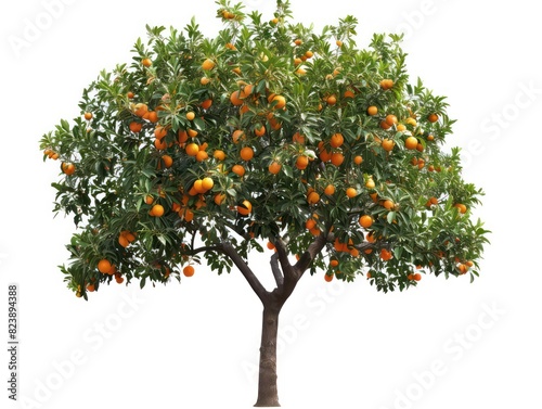 orange tree on white background