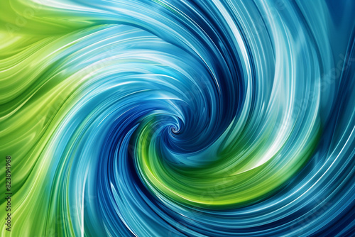 Swirling abstract design in vibrant hues of blue and green, creating a cool, energetic background,