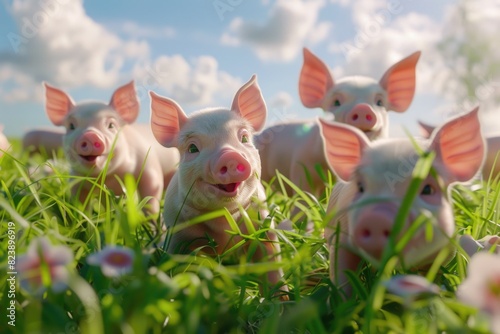 Wallpaper Mural Group of pigs in natural environment, suitable for farming concept Torontodigital.ca