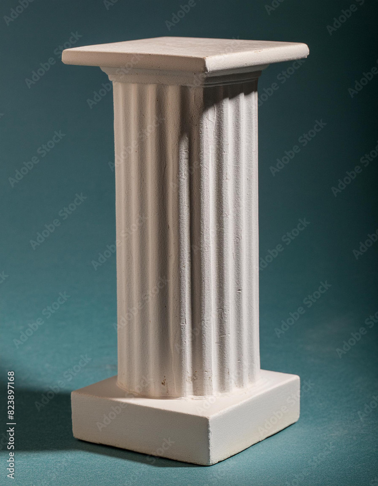 Obraz premium A white pillar with a square base