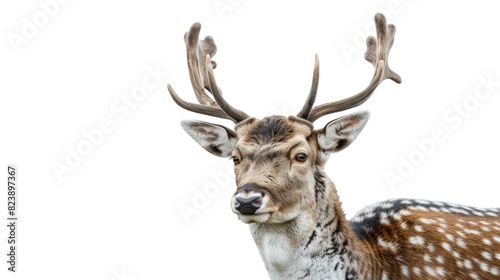 Close up of a deer with impressive antlers  perfect for wildlife projects