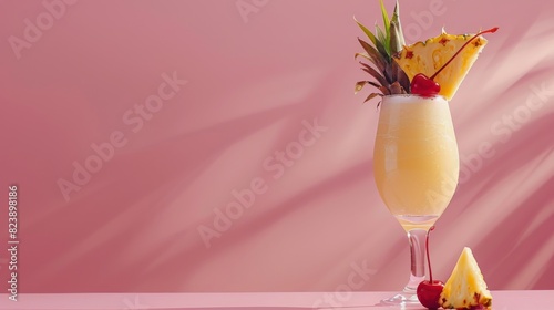 Pineapple and Pineapple Drink in Tall Glass