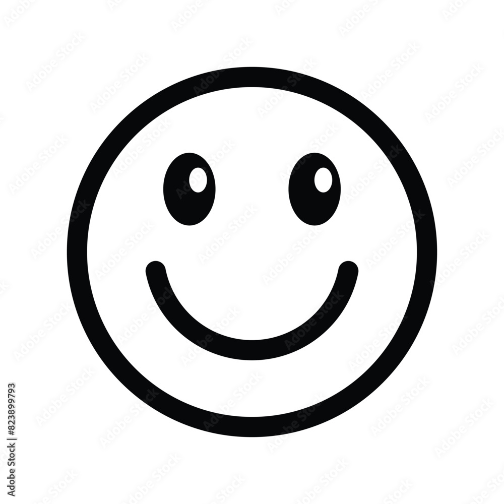 Fototapeta premium smiley face emoji line icon vector design illustration 