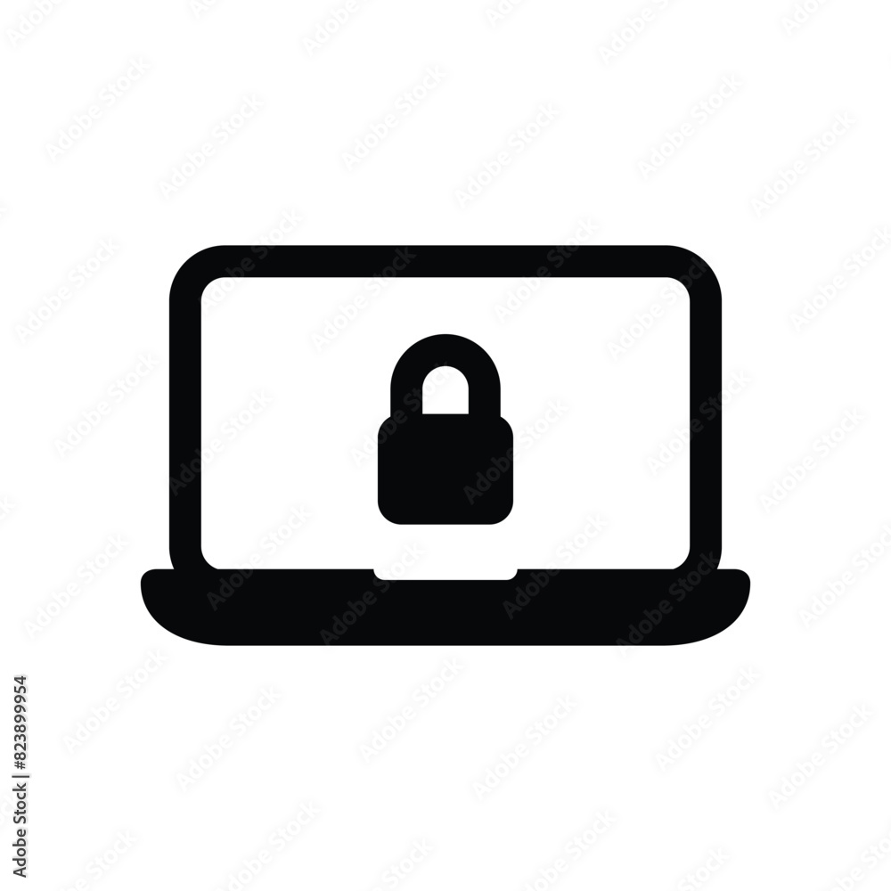 laptop lock icon vector design template in trendy style laptop lock icon vector design template in trendy style