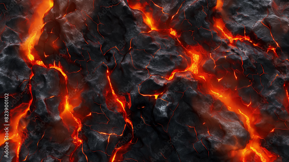 A close up of a lava flow with a lot of fire A close up of a lava flow with a lot of fire