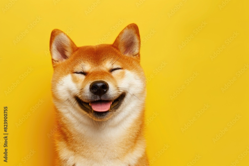 A cute dog with closed eyes. Suitable for pet-related designs A cute dog with closed eyes. Suitable for pet-related designs