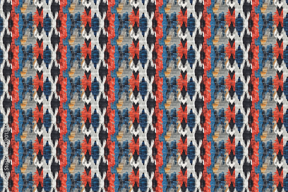 Colorful Ikat Fabric Pattern Colorful Ikat Fabric Pattern