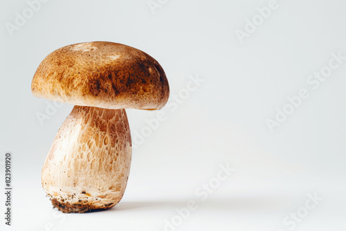 Cooking Boletus Mushrooms on White Background
