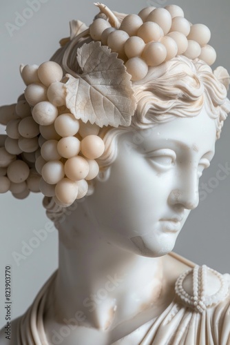 A statue of a woman with a unique headpiece. Ideal for art and culture concepts