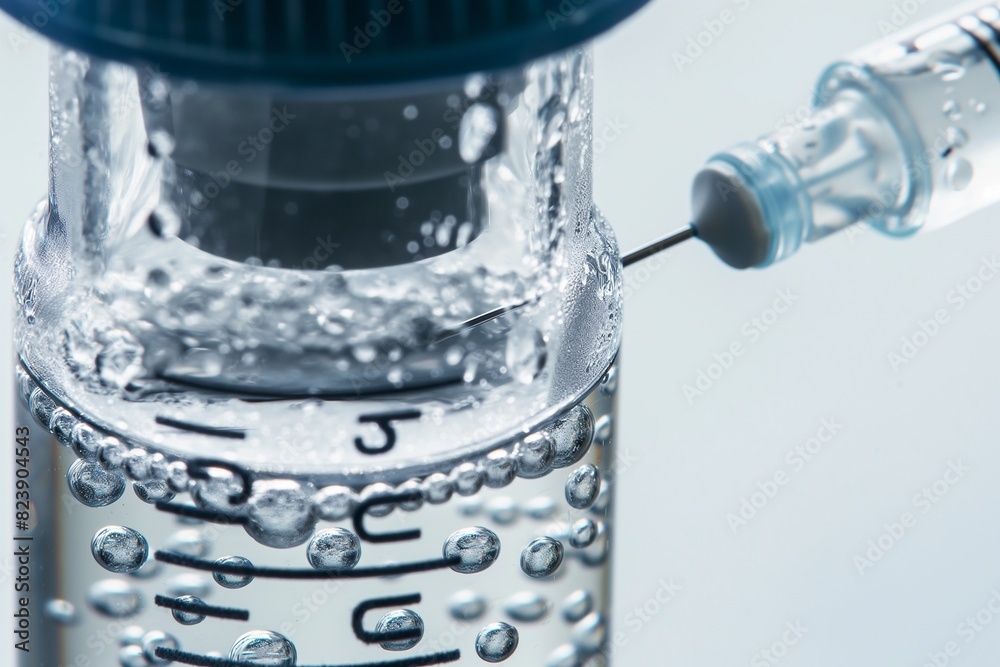 the vaccine is in the bottle of water and the syom is filled with liquids the vaccine is in the bottle of water and the syom is filled with liquids