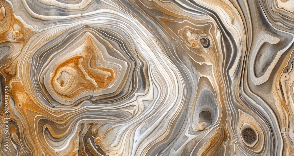 An abstract wood grain pattern with swirling organic shapes, resembling the cross-section of weathered driftwood An abstract wood grain pattern with swirling organic shapes, resembling the cross-section of weathered driftwood