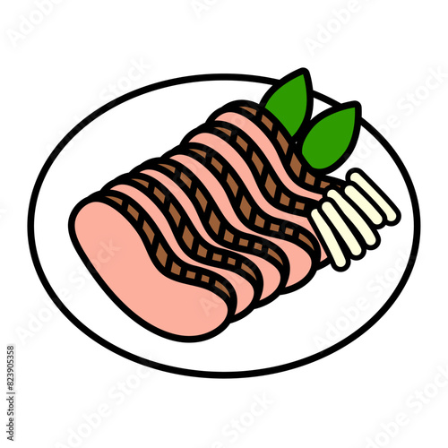 ガチョウ肉の料理のアイコンイラスト