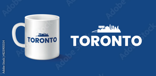Toronto, Canada text and silhouette print for souvenirs