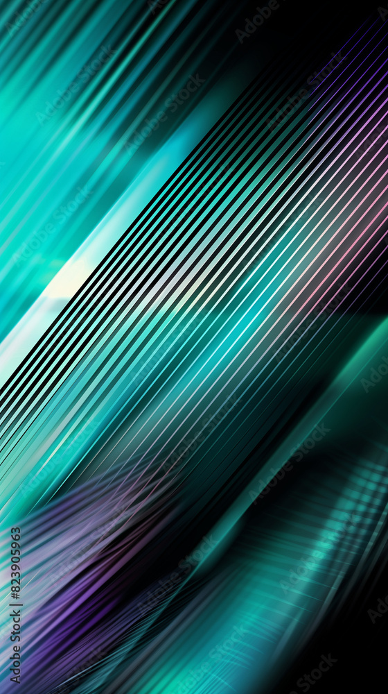 Fototapeta premium Abstract Engineering Background with Purple and Teal Light Streaks. Abstract background image featuring dynamic purple and teal light streaks on a black backdrop.