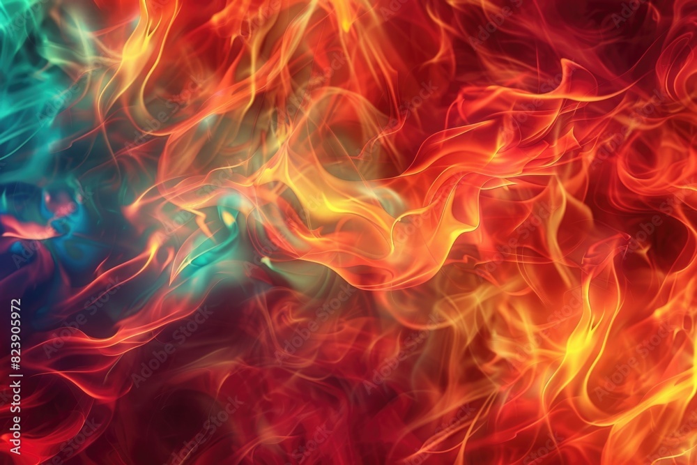 A vibrant and intense close up of a colorful fire background. Perfect for adding energy and warmth to any design project A vibrant and intense close up of a colorful fire background. Perfect for adding energy and warmth to any design project