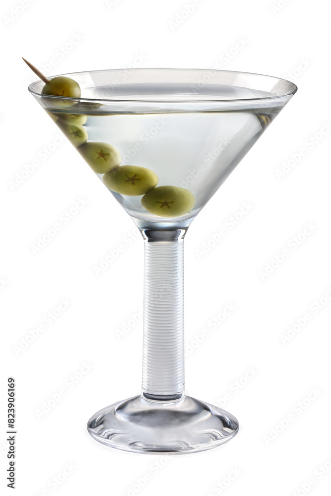 Refreshing alcoholic cocktails in clear glasses with ice and various decorations Refreshing alcoholic cocktails in clear glasses with ice and various decorations
