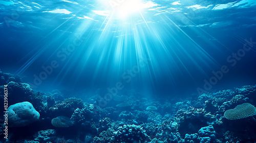 Underwater view of a coral reef