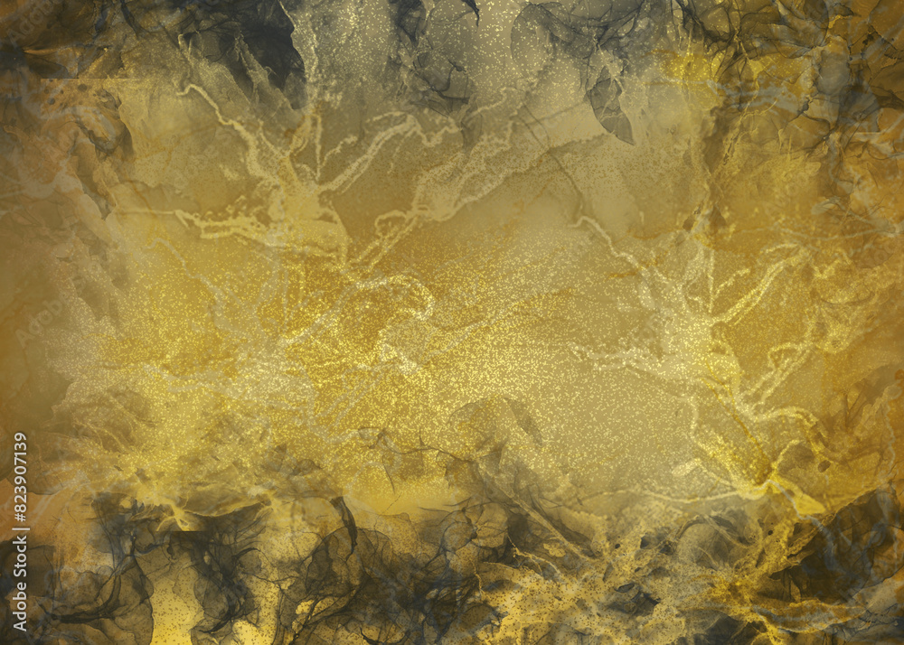 Golden Abstract decorative paper texture background for artwork - Illustration