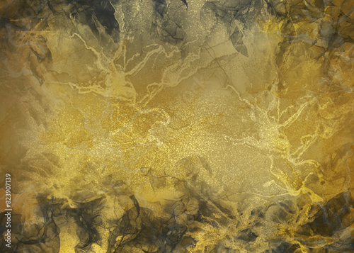 Obraz na płótnie Golden Abstract decorative paper texture background for artwork - Illustration w salonie