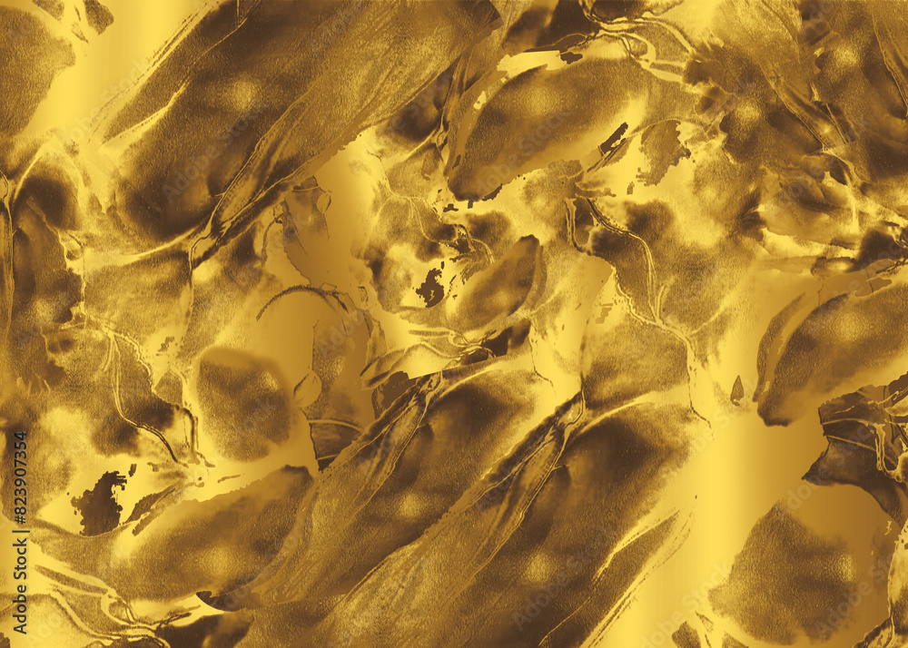 Golden Abstract decorative paper texture background for artwork - Illustration