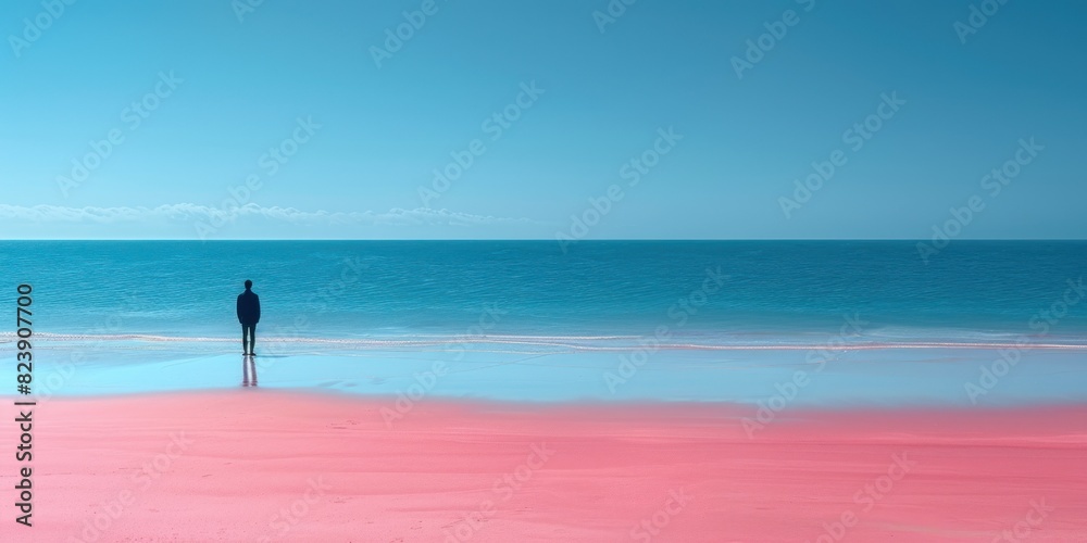 Solitude Amidst the Pink Sands