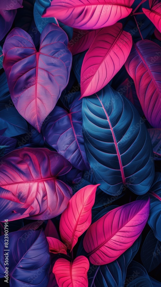 Red Purple Green Tropical Leaves Jungle Leaf Pattern Nature Natural Forest Garden Abstract Artwork Background Concept, Web Graphic Wallpaper, Vertical 9:16 Digital Art Backdrop Red Purple Green Tropical Leaves Jungle Leaf Pattern Nature Natural Forest Garden Abstract Artwork Background Concept, Web Graphic Wallpaper, Vertical 9:16 Digital Art Backdrop