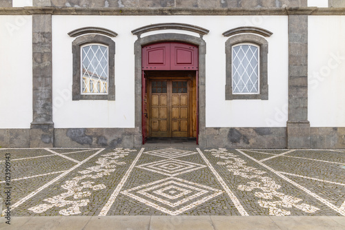 Side door of a church on Terceira Island, Azores. photo