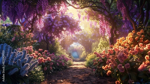 Enchanted Pastel Garden A Radiant D of Natures Magical Flora
