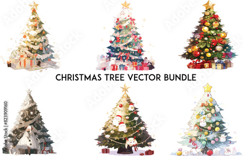 Obraz na płótnie Christmas tree vector bundle, Christmas trees collection , Christmas Tree Design Elements
w salonie