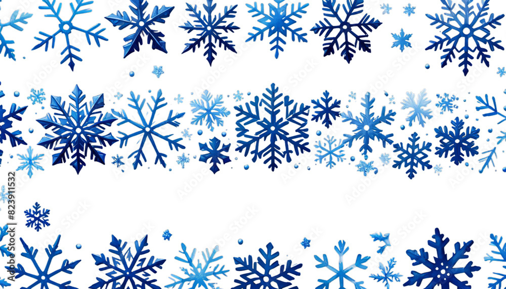 seamless snowflakes blue border winter watercolor ader snow header christmas snowflake white background banner decoration design template frosty holiday abstract ice new snowfall merry celebration