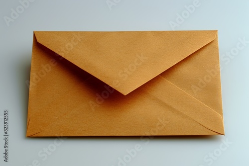 A high-quality close-up image of a brown envelope sealed and placed on a neutral white background, illustrating the simplicity and functionality of classic mailing materials