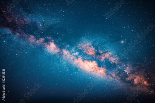 Blick auf den Nachthimmel voller Sterne und der Milchstraße photo