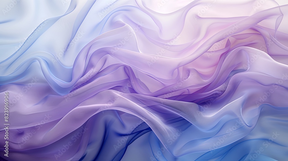 Abstract fabric background with soft, gradient waves in a soothing blue and purple palette, creating a calm and serene atmosphere Abstract fabric background with soft, gradient waves in a soothing blue and purple palette, creating a calm and serene atmosphere
