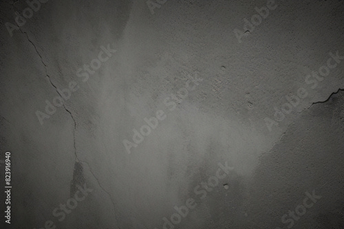 Vieux mur texture ciment fond gris noir foncé conception de couleur grise abstraite sont clairs avec fond dégradé blanc.	 photo