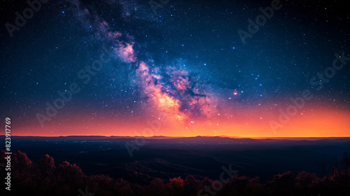 Blick auf den Nachthimmel voller Sterne und der Milchstraße