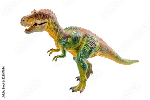 Tyrannosaurus rex dinosaur toy. Transparent background