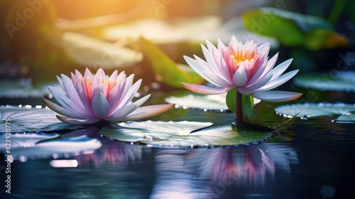 pink water lily