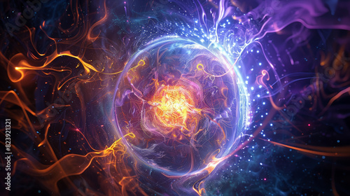 Inside a Fusion Reactor: The Heart of Nuclear Fusion. Generative AI photo