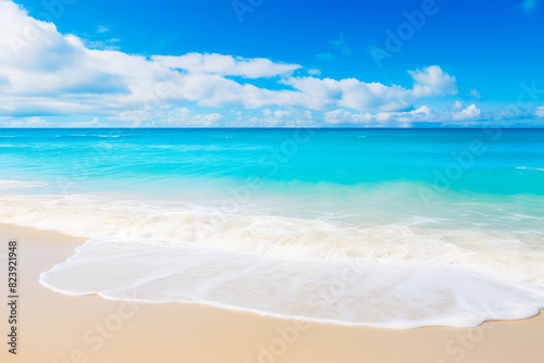 Beach with blue sky and white clouds above it © VISUAL BACKGROUND