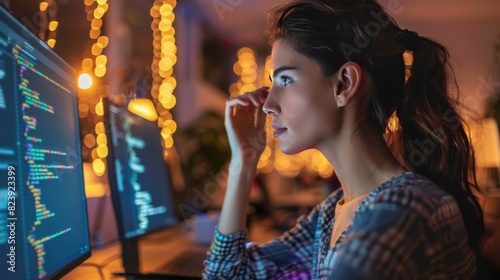 Woman Looking at Computer Screen