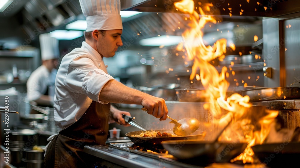 Person Cooking Food in Wok on Stove Person Cooking Food in Wok on Stove