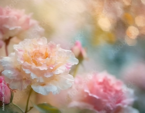 Image of rose garden Impressionist style