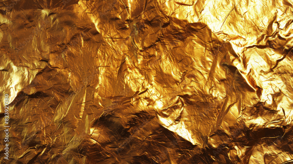 Luxurious and elegant high resolution textured golden foil background with crinkled metallic surface for premium quality decorative design and festive celebration theme Luxurious and elegant high resolution textured golden foil background with crinkled metallic surface for premium quality decorative design and festive celebration theme